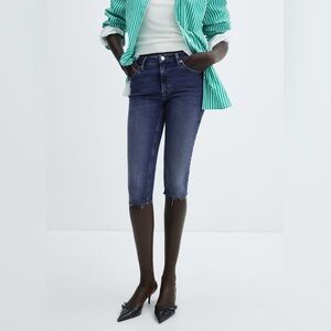 Mango dark blue capri slim fit jeans NWT